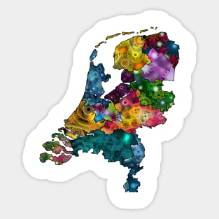 Spirograph Patterned The Netherlands Provinces Map Sticker